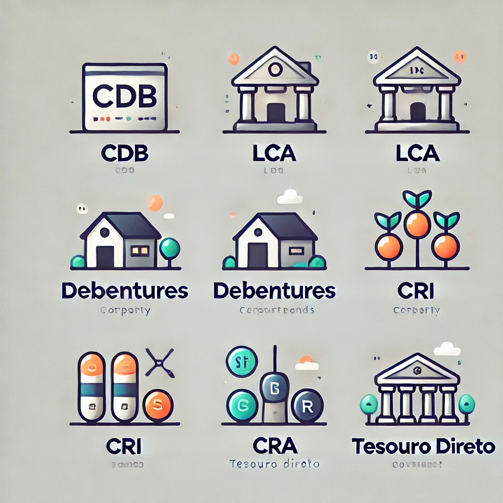 Tipos de Investimentos em Renda Fixa: CDB, LCI, LCA, Debêntures, CRI, CRA e Tesouro Direto